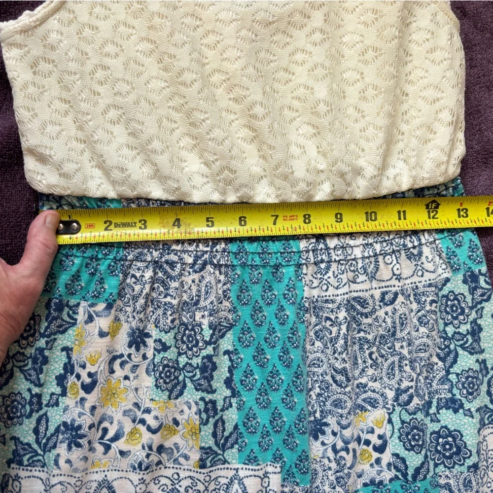 #4 Xhilaration Lace and Patterned Maxi Dress With Slits Small - Picture 8 of 9